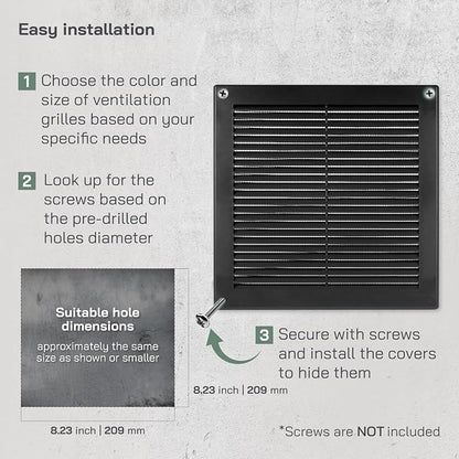 Vent Systems 10'' x 10'' Inch Black Soffit Vent Cover - Image 4