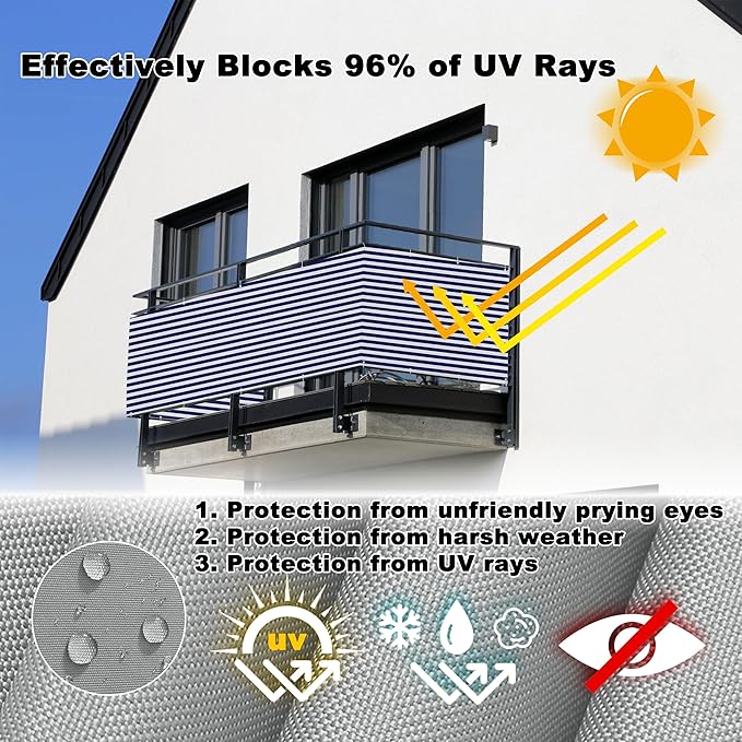 Privacy Fence 6.6' x 32.8' UV-Protection Wind-Resistant Patio Privacy Screens - Image 4