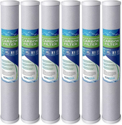 Standard Whole House Coconut Shell Carbon Block 5 Micron Water Filter 20” x by Ronaqua