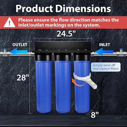 iSpring Whole House Water Filter System w/Spin Down Sediment Filter, - Image 4