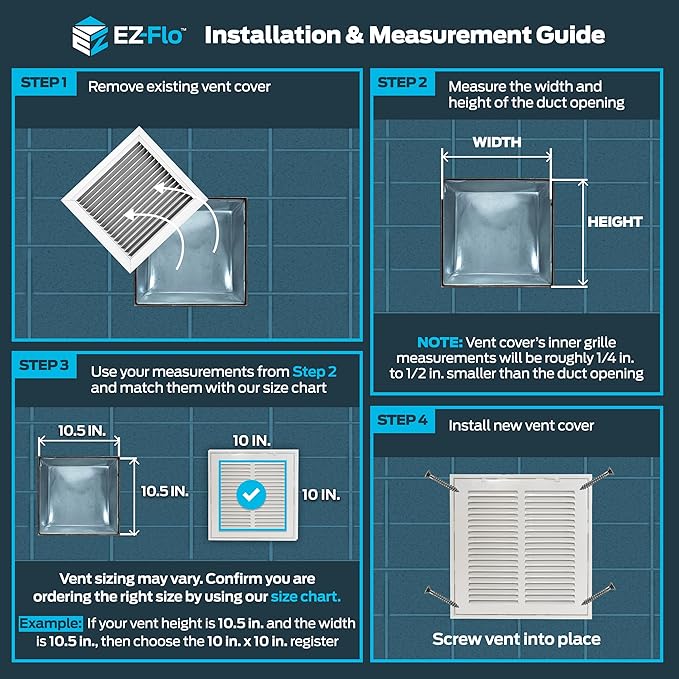 EZ-FLO 10 x 10 Inch Return Air Vent Cover - Image 3