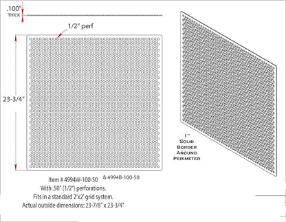 2'x2' Black Plastic Perforated Tile, 5 Pack, - Image 6