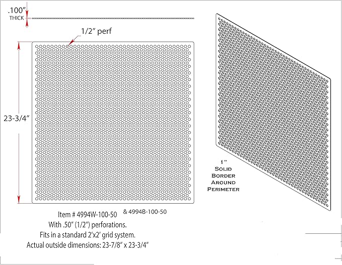 2'x2' Black Plastic Perforated Tile, 2 Pack - Image 6