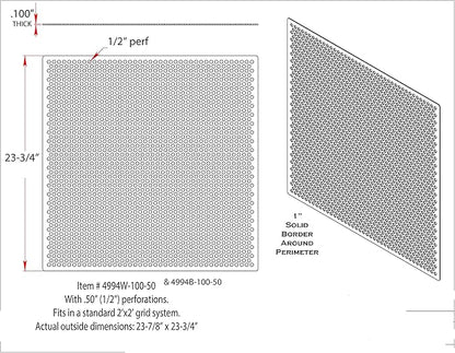 2'x2' Black Plastic Perforated Tile, 2 Pack - Image 6
